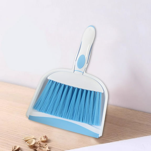 Jioakfa Cleaning Gift 50% Dustpan And Brush Set Handheld Dustpan And Brush Comfortable Grip Brush And Dustpan For Sofa Tabletop Bedroom Tent Cleaning Blue 10.43*6.50*1.06In