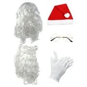 Jioakfa Costume Adventure Deluxe Santa Beard And Wig Set Santa Claus Beard And Wig Santa Clause Beard Set Deluxe Santa Clause Beard And Wig Set B