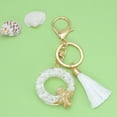 thumbnail image 1 of Jioakfa New White Tassel Letter Key Chain Crystal Drop Pendant able Bag Key Chain Q, 1 of 2