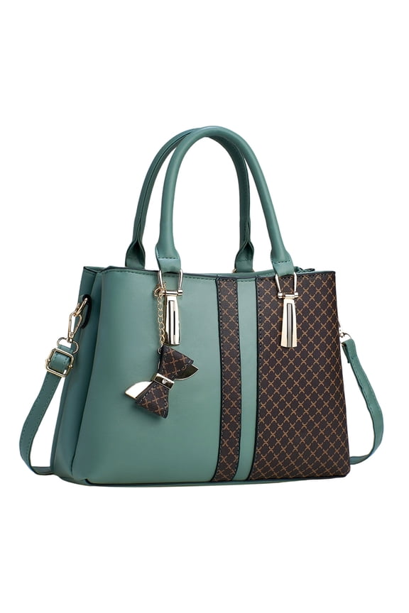 Purse And Handbags For Women, 3 Zip Compartments Tote Bag Designer Shoulder Purse Top Handle Satchel Bags Green