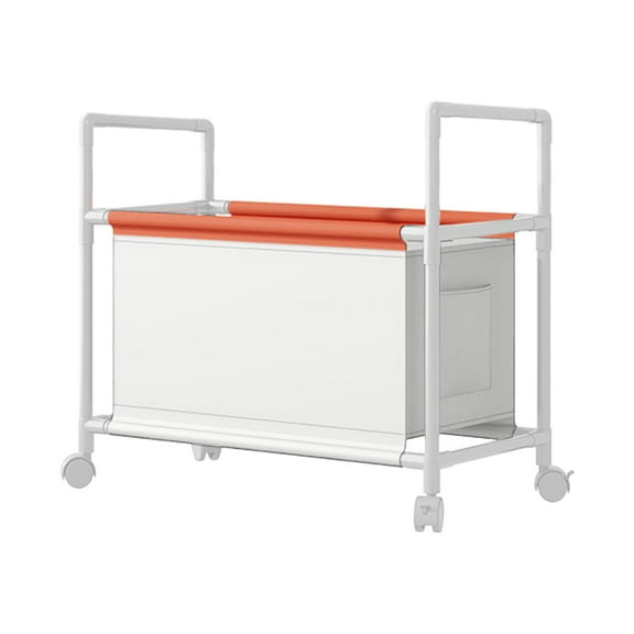 Jioakfa Toy Chest Storage With Wheels Metal And Oxford Cloth Toy Box Storage Organizer For Bedrooms, Toy Rooms, Playrooms Can Hold Toys, Books, Clothes, Snacks With 360° Steering Wheels White