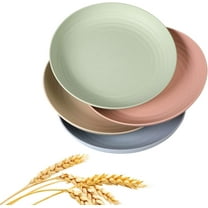 Jioakfa Unbreakable Dinner Plates, 4Pcs 6 Inch Wheat Straw Plates, Reusable Deep Plastic Plate, Lightweight Salad Plates For Camping/Kitchen, Dishwasher & Microwave Safe, Kids-Toddler & Adult