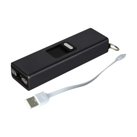 Jioakfa Windproof Lighting Function Electronic Usb Charging Self-Protection Miniature Flashlight Self Mini Flashlight Black