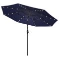 Jiowenm 11ft Patio Umbrella with Solar Lights 3Tiers Outdoor Table