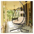 Jiowenm Hanging Egg Chair with Stand and UV Resistant Cushion, Indoor