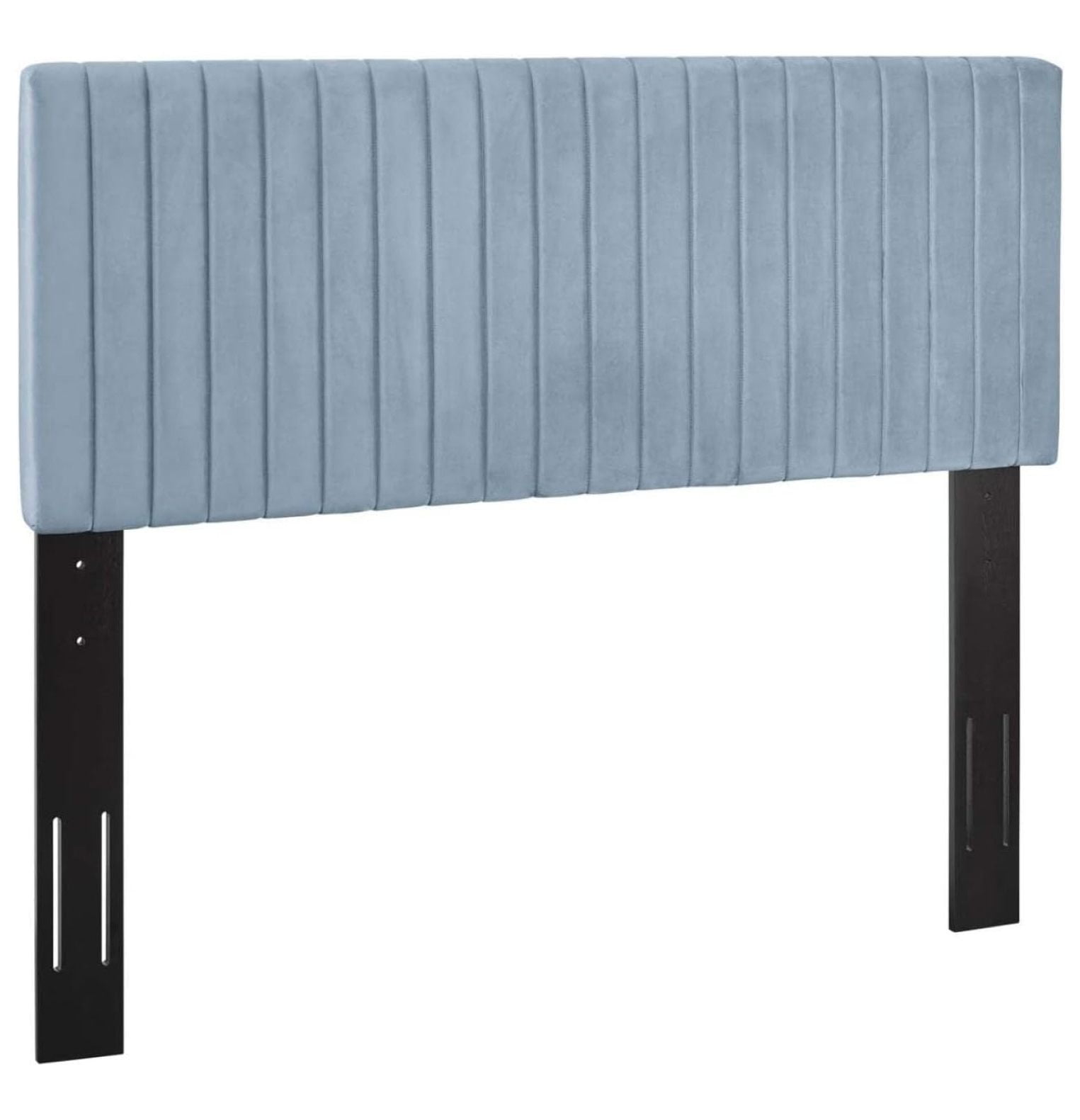 Light Blue Velvet Upholstered Full/Queen Tufted Headboard