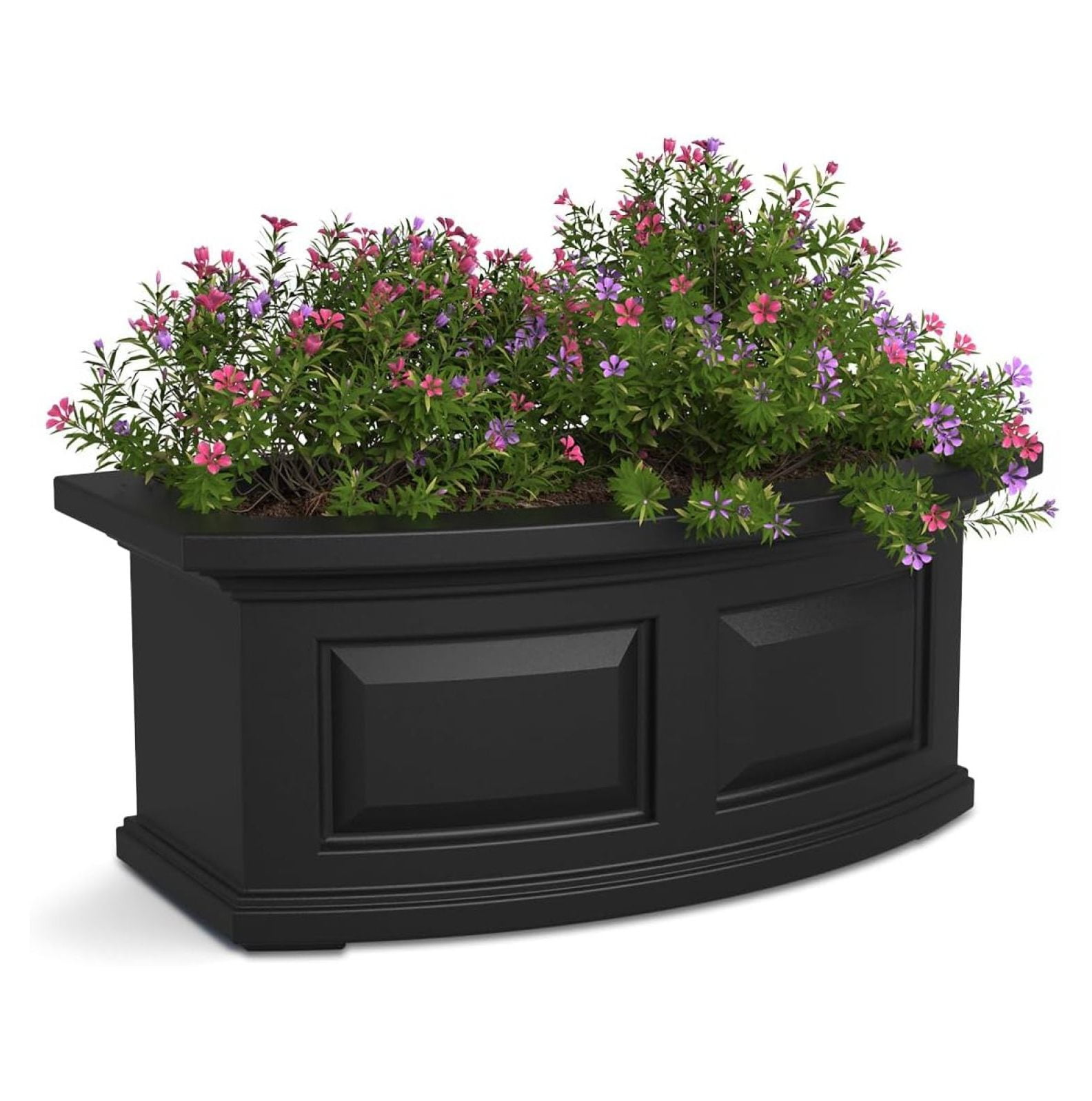 Black 24" Resin Window Box with Water Reservoir