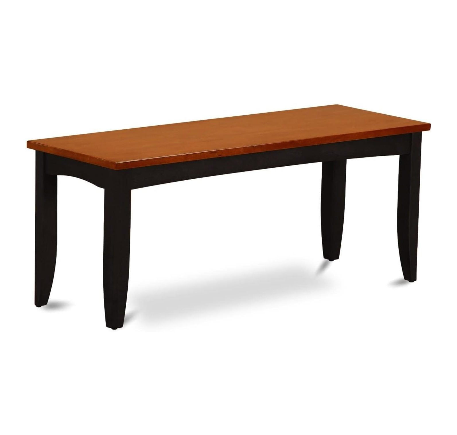 Jiowenm PFB-BLK-W Parfait Dining Room Bench with Solid Wood Seat, 52x15x17 Inch, Black