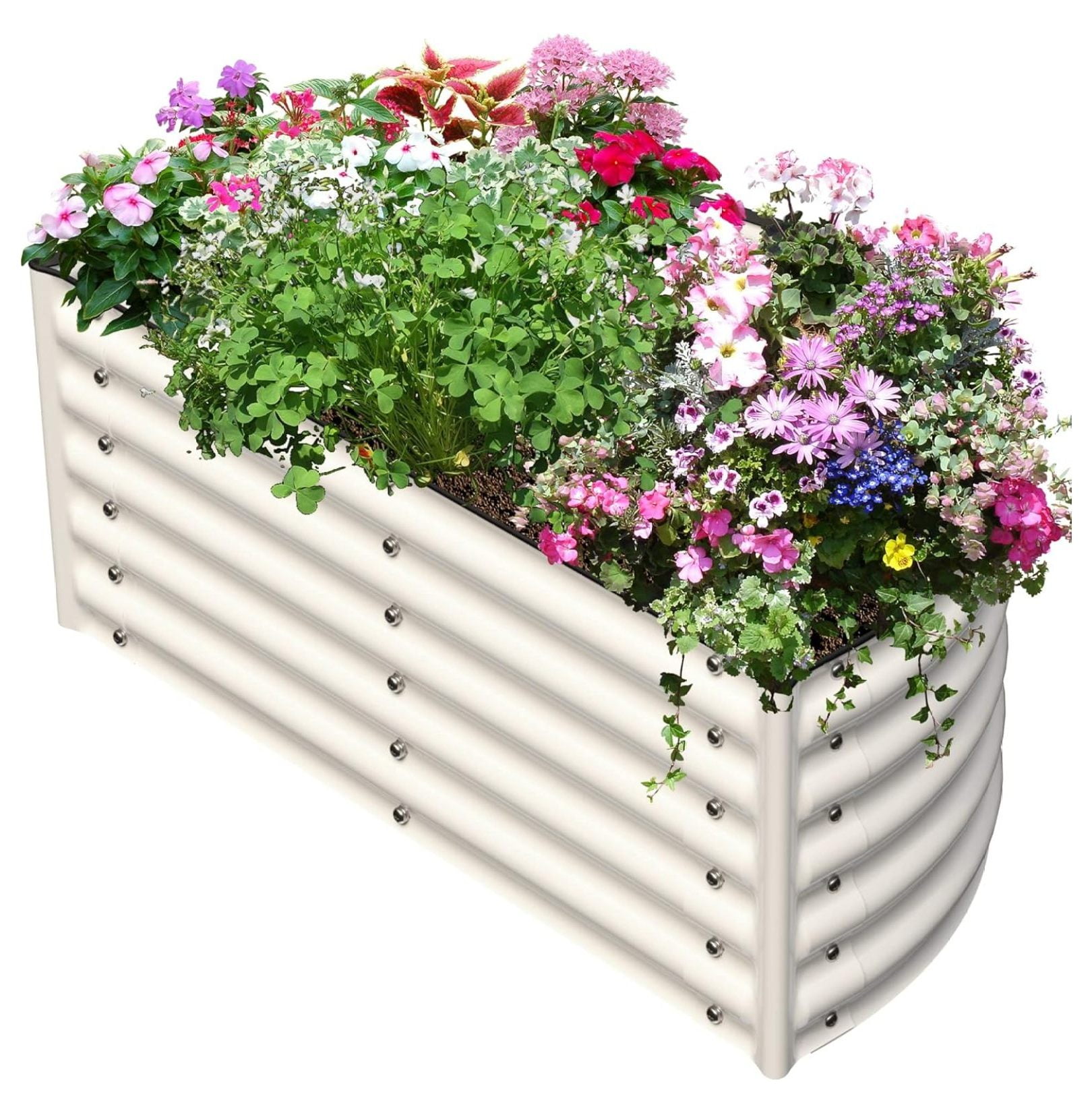 Jiowenm Raised Garden Beds Kit 17" Tall Galvanized Raised Planter Box
