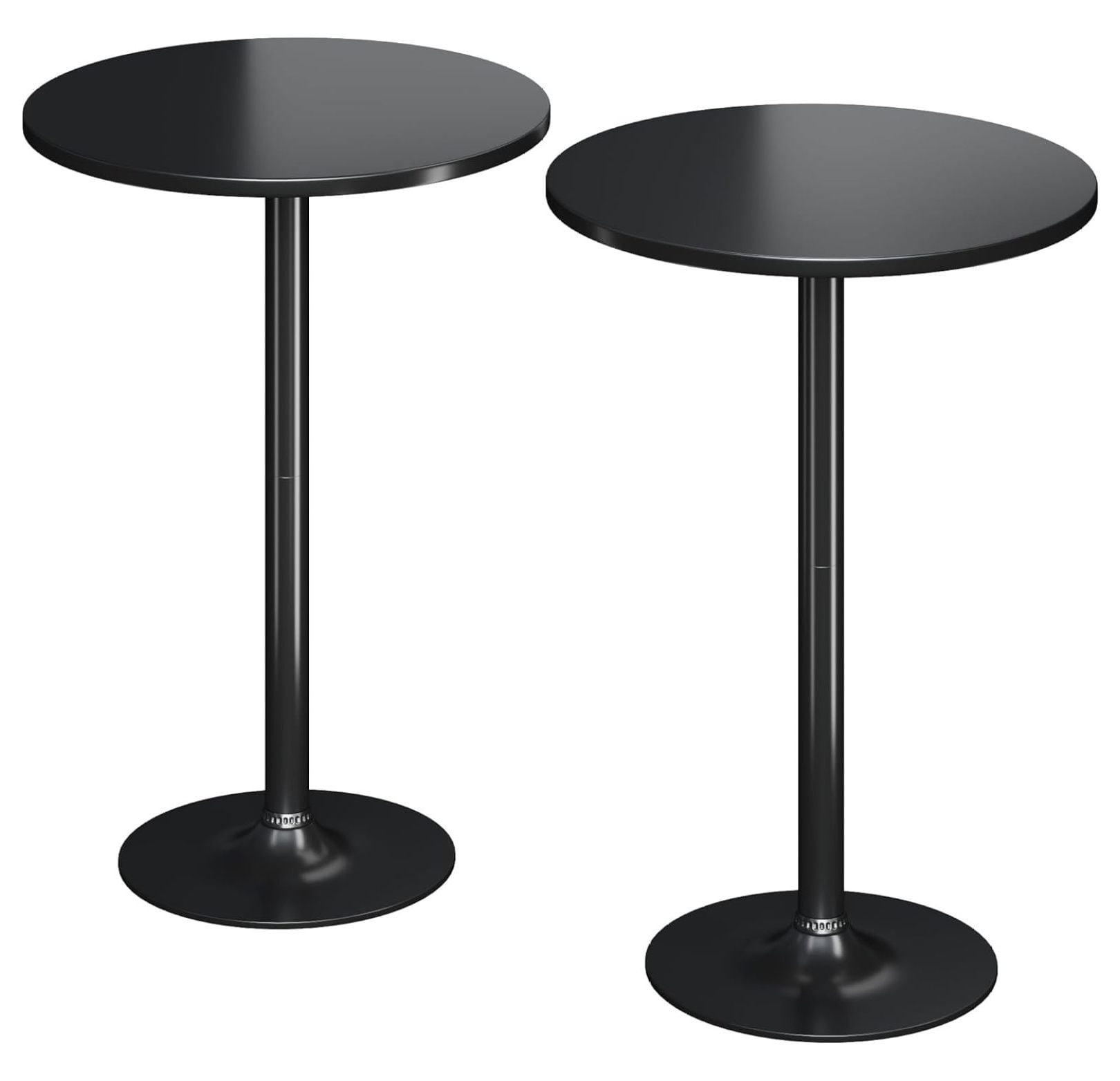 Black Round MDF and Metal Bar Height Pub Table Set