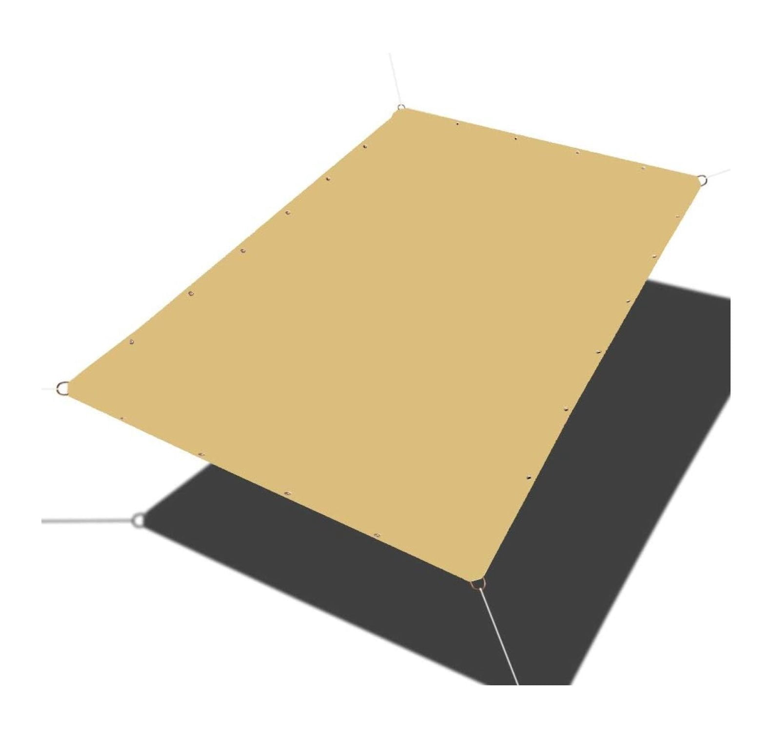 COLOURTREE 12 Ft. X 12 Ft. 190 GSM Beige Square Sun Shade Sail Screen Canopy Outdoor Patio And Pergola Cover Taps12 3