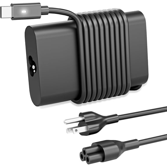 Jippofu 65W USB-C Power Adapter for Dell Latitude, XPS, Inspiron, Chromebook Laptops Single Charger Bundle with AC Power Cable