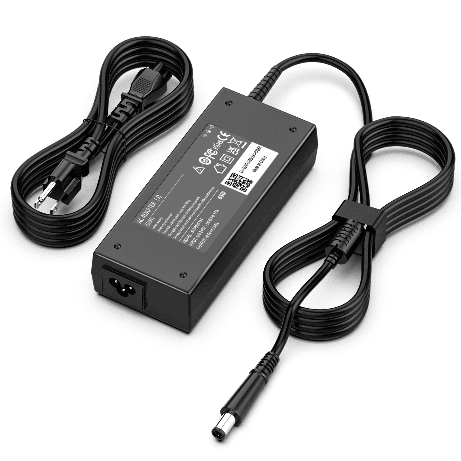 65W AC Adapter Charger For Dell Latitude E5440 Laptop - 19.5V, 3.34A Power Supply Cord (P44G001 Compatible)