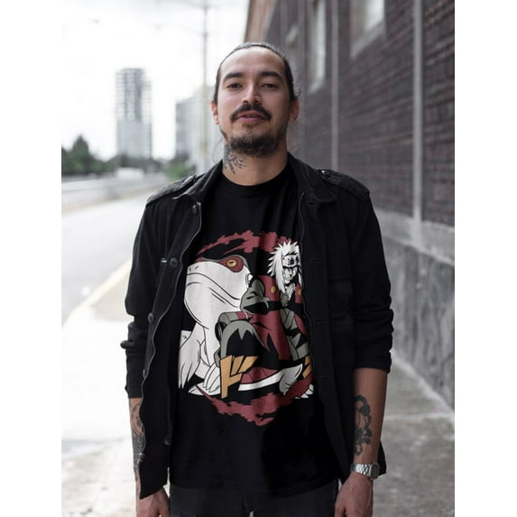 Jiraiya Sannin T-shirt, Naruto Manga Anime Shirt,Dark Heather color,size 3XL