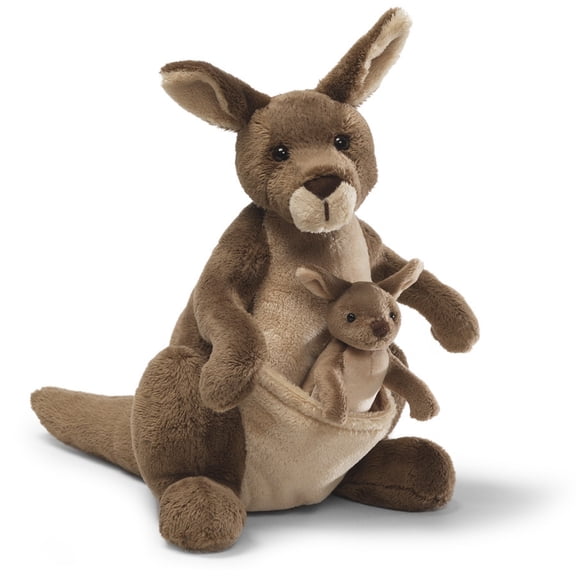 GUND Jirra Kangaroo with Removable Joey Plush, Stuffed Animal for Ages 1 and Up, Brown, 10