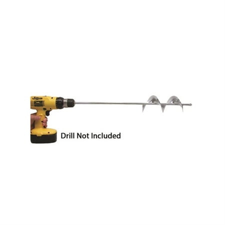 Jisco Bulb Planter Steel Augur for Bulbs, Plugs and Seedlings, 3.25" x 24" (W x L)