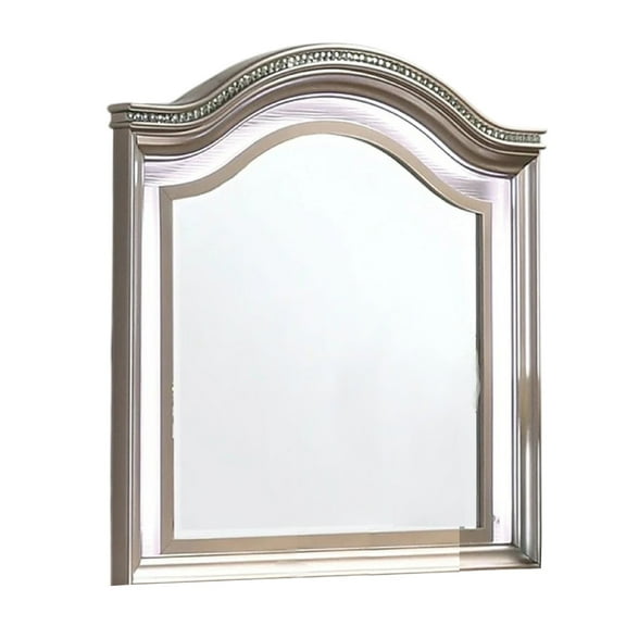 BenJara Jisoo Dresser Mirror, LED Light Frame, 37 Inch Rose Gold Solid Wood