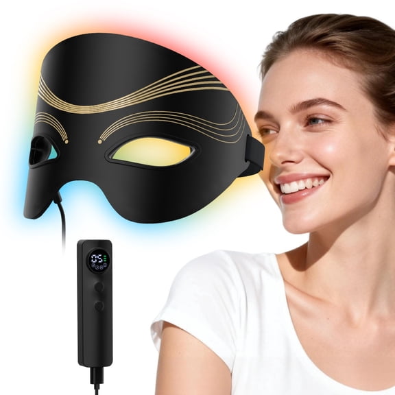 Jitesy 7-Color Light Eye Beauty Instrument, 50 LED Beads, 3 Brightness Levels, 4 Timer Settings, Rechargeable Control Box with 2000mAh Battery