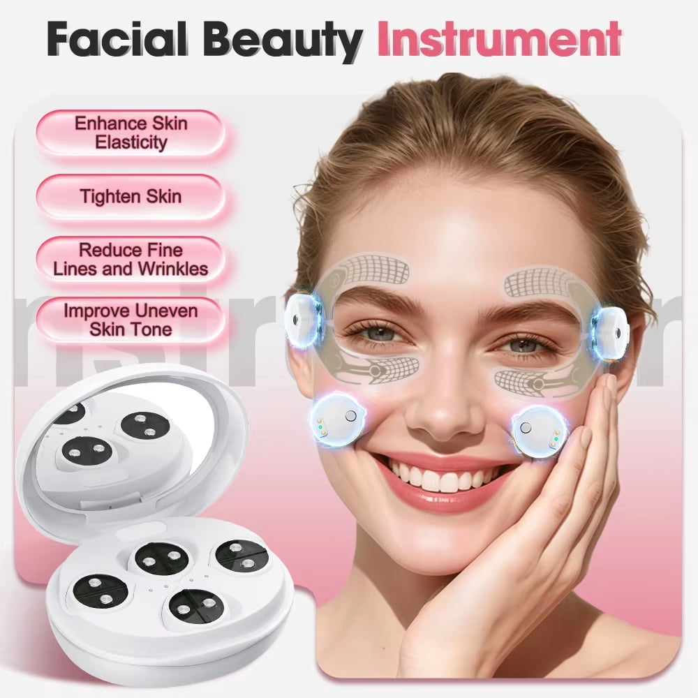 Jitesy Micro-current Revitalizing Eye Massager with Red Light & Gel Patches for Eyesore Reduction & Eye Contour Improvement