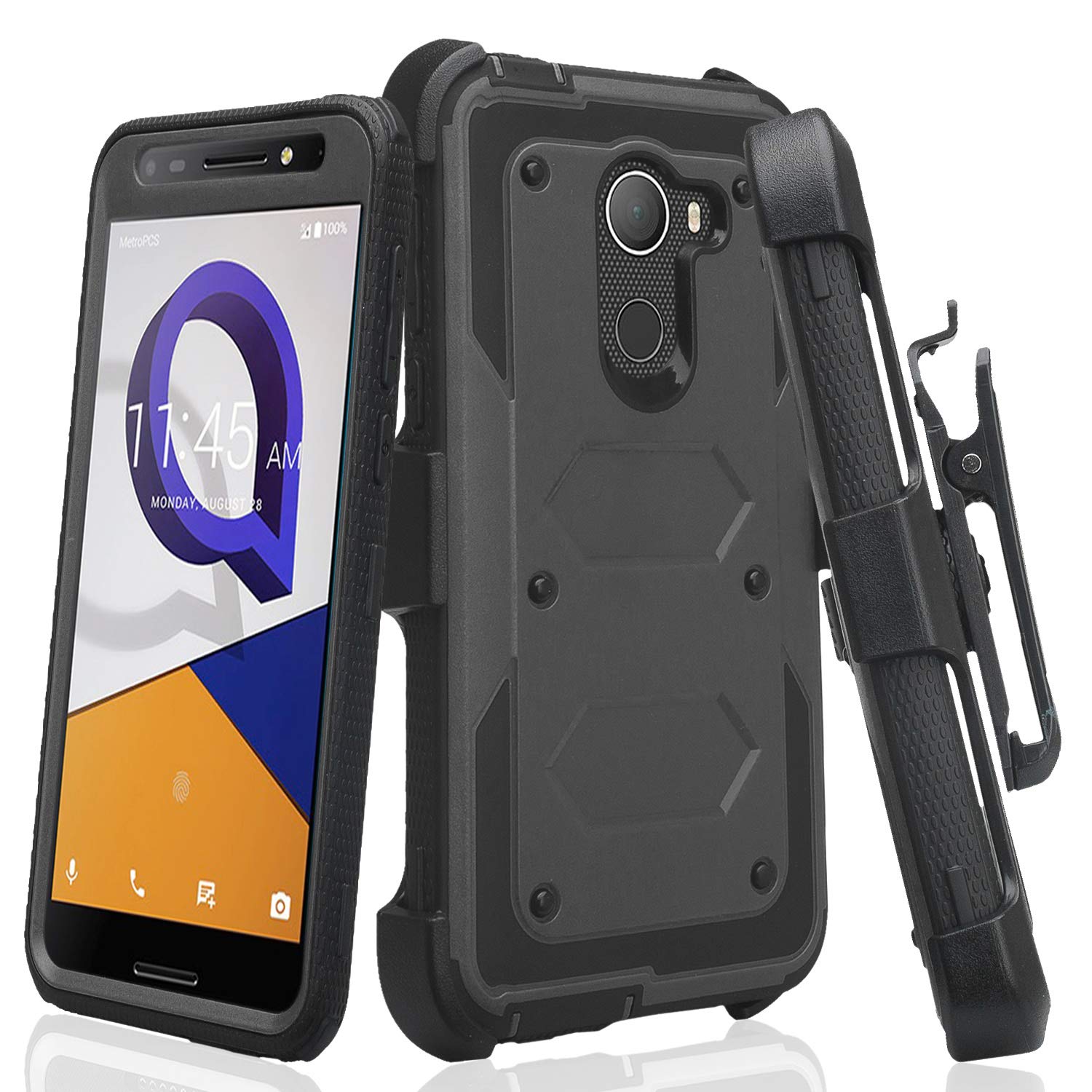 Jitterbug Smart 2 Case w/[Built In Screen Protector] Belt Clip Holster ...