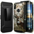 thumbnail image 1 of Jitterbug Smart 3 Phone Case with Tempered Glass Screen Protector (Full Coverage), Nagebee Belt Clip Holster with Built-in Kickstand, Heavy Duty Protective Shockproof Armor Rugged Case (Deer), 1 of 6