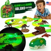JitteryGit Dinosaur Toys Race Car Track STEM Set | Christmas Gifts For Boys Girls Kids Ages 3 4 5 6 7 8 Years Old