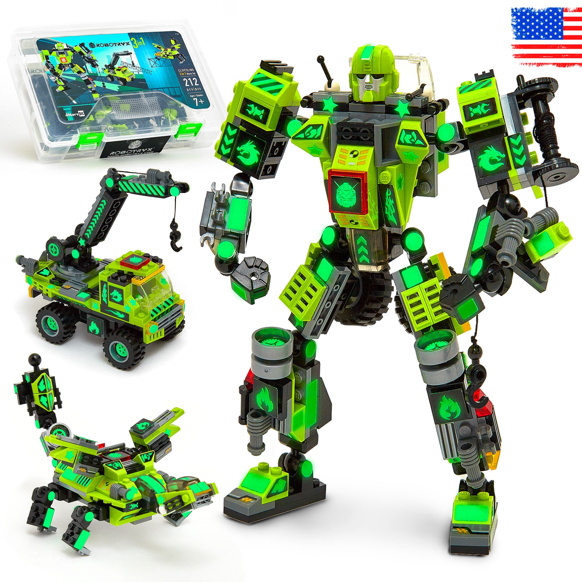 JitteryGit Army Dinosaur Robot Stem Building Toy  Gifts for Boys Ages 6 7  8 9 10 11 