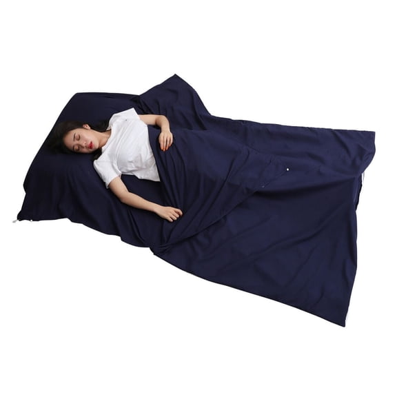 Jitty Sleeping Bag Liner 83"x45",Portable Lightweight Sleeping Bags,Travel Sheet with Pillow Slot for Adult Teen Hotel Travel Camping Home (Navy)