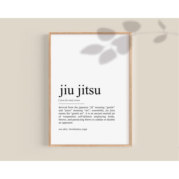 Jiu Jitsu Definition Typography Martial Arts Teen Room Wall Art Poster UNFRAMED POSTER