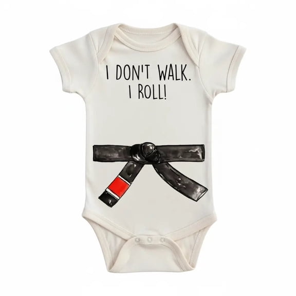 Jiu Jitsu I Roll Newborn Gift Baby Bodysuit