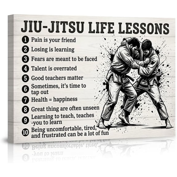 Jiu Jitsu Life Lessons Wall Art BJJ Motivational Martial Arts Gym Poster