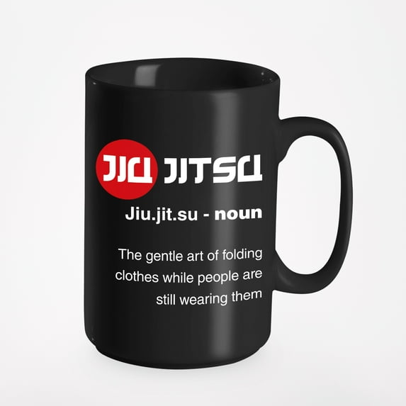 Jiu Jitsu, Noun Definition Meme, Black 15oz Ceramic Mug
