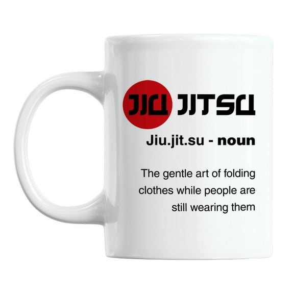 Jiu Jitsu, Noun Definition Meme White Ceramic Coffee & Tea Mug (11oz)