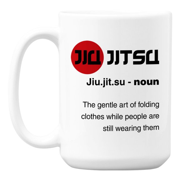 Jiu Jitsu, Noun Definition Meme White Ceramic Coffee & Tea Mug (15oz)