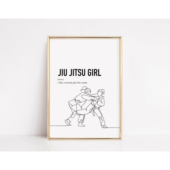 Jiu Jitsu Poster, Jiu Jitsu Gifts, Jiu Jitsu Team Jiu Jitsu Wall Art For Girls, Teen Room Decor Teenage Girl Art Home Decor, 8x12 UNFRAMED