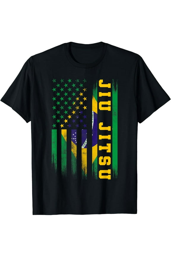 Jiu Jitsu T-Shirt Brazilian BJJ Brazil United States Flag