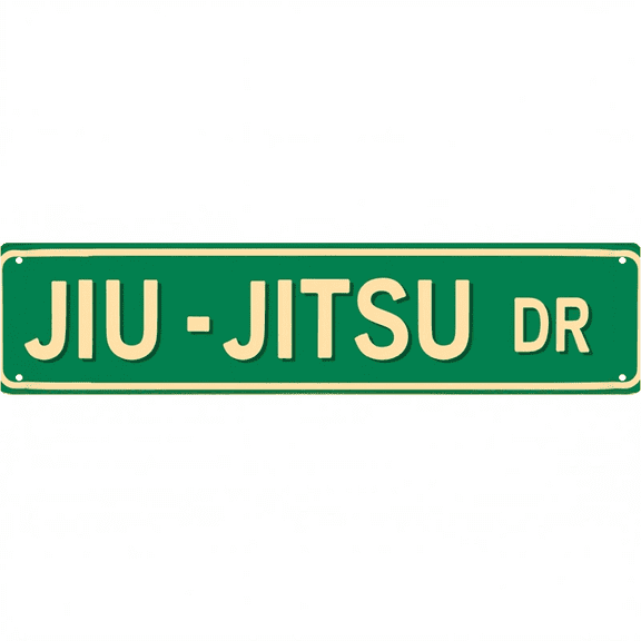 Jiu-Jitsu Tin Decor 16*4 Inches "JIU-JITSU DR" Dojo/Gym Wall Art - Retro Martial Arts Accent, BJJ Decor, Gym Metal Sign