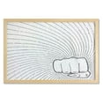 thumbnail image 1 of Jiu Jitsu Wall Art with Frame, Monochrome Style Female Punch Graphic with Grunge Effect Mma Sports, Printed Fabric Poster for Bathroom Living Room, 35" x 23", Charcoal Grey and White, by Ambesonne, 1 of 2