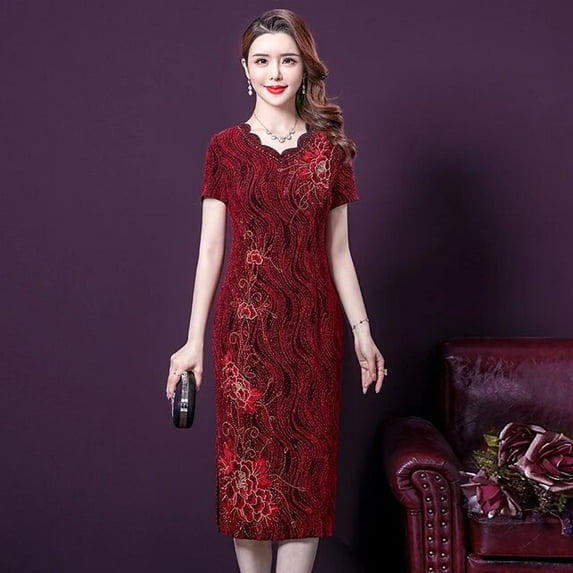 JiuMeiDai Women‘s Elegant A-Line Dress Office Lady High Quality Diamonds Robe Vintage Designer Party Clothing Summer 2024