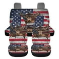 thumbnail image 1 of Jiueut 3D Deer American Flag Print Auto Seat Covers Full Set, Non-Fading Auto Front Seat and Rear Seat Protector Washable Vehicle Accessories Fit for SUV, Van, Truck, Sedan, 1 of 7