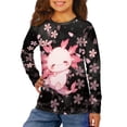 thumbnail image 1 of Jiueut Axolotl Crewneck Sweatshirts for Kids Cute Clothes Size 7-8 Years Cherry Blossom Pullover Tops for Teen Girls Autumn Preppy Clothing Long Sleeve Shirts T Shirts, 1 of 7