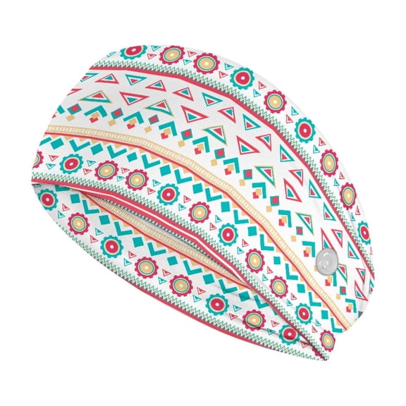 Jiueut Aztec Tribal Nurse Button Headband Nurse Headbands for Women with Buttons 2 Piece Medical Field Headbands for Women Sports Headbands for Teens Nurse Headband Men
