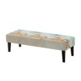 thumbnail image 1 of Jiueut Beach Starfish Shell Print Dining Bench Cover, Stain Resistant Chair Seat Protector Cover Dustproof Rectangle Bench Cushion Home Decor Accessorie for Dining Room Living Room Kitchen, 1 of 7