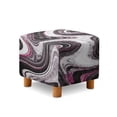 thumbnail image 1 of Jiueut Black White Marble Print Footstool Slipcover, Stretch Square Stool Furniture Protector Footstool Cover with Elastic Bottom Foot Rest Covers, 1 of 7