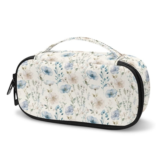 Jiueut Blue Flower Insulin Storage Bag Pen Insulin Travel Bag for Diabetics Small Insulated Bag for Medicine Storage Bags with Zipper for Travel Insulin Bags for Women