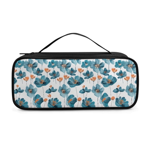 Jiueut Blue Flower Stethoscope Storage Bag Carrying Case for Stethoscopes with Extra Room Stethoscope Bag with Carrying Handle Stethoscope Case Organizer with Zipper
