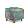 thumbnail image 1 of Jiueut Blue Golden Marble Print Cover for Footstool, Stretchable Footstool Protector Comfortable Rectangular Furniture Protection with Anti Slip Band for Footrest Sofa, 1 of 7