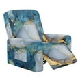 thumbnail image 1 of Jiueut Blue Golden Marble Print Recliner Chair Covers, Soft Sofa Slipcover Breathable Reclining Chair Covers with Storage Pockets for Home Use, 1 of 7