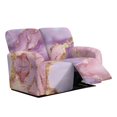 thumbnail image 1 of Jiueut Blue Golden Marble Print Recliner Cover, 6 Pieces Washable Loveseat Reclining Chair Covers Stretchable Loveseat Sofa Slipcover for Pet, Kids, 1 of 7