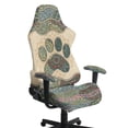 thumbnail image 1 of Jiueut Boho Mandala Dog Paw Print Gaming Chair Cover with Armrest Cover, Stretchable Protection for Computer Chair Anti-Dust Reclining Gaming Chair Slipcover with Elastic Bottom, 1 of 7